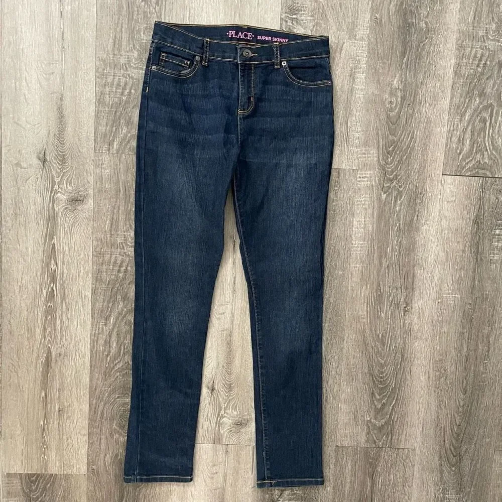 The Children’s Place Girl’s Stretch Super Skinny Slim Jeans-2 Pairs Size 16